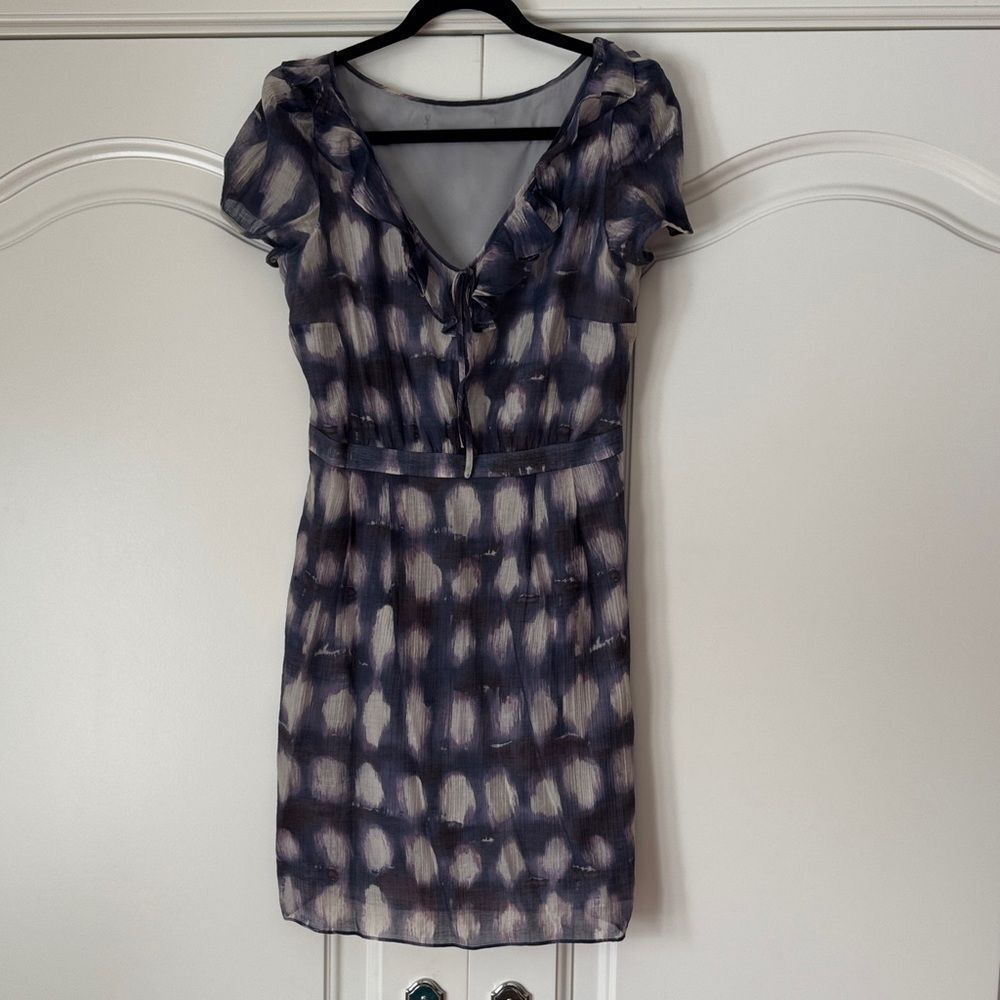 Elegant Blue and White Women's Dress
